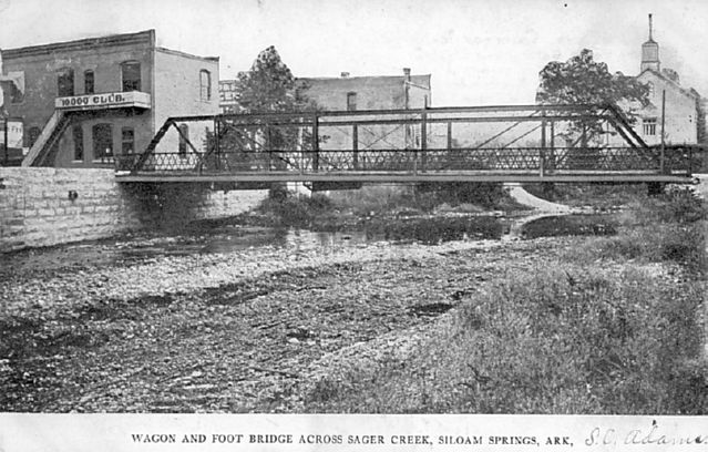 Wagon and Foot Bridge Across Sager Creek, Siloam Springs, Ark.